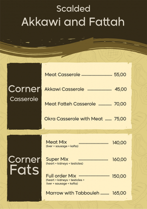 Simple restaurant menu template with olive green color