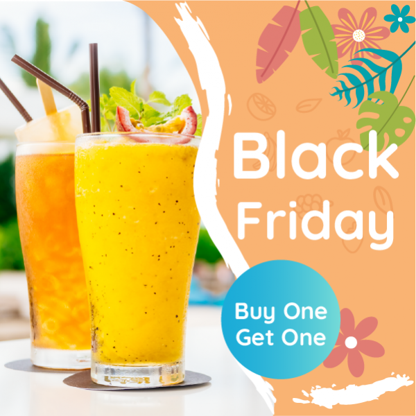 Creative Black Friday sale on drinks | juices post template