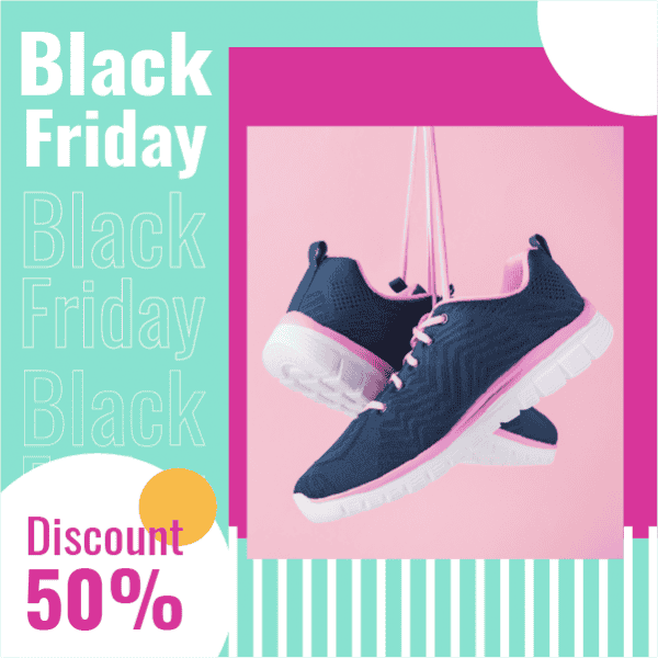 Black Friday sale Instagram post design with sneakers