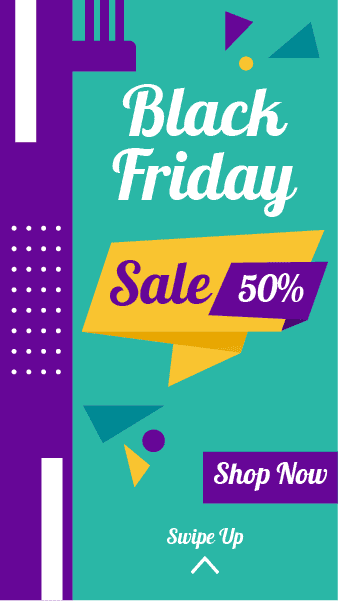 Black Friday Instagram story maker with geometric shapes