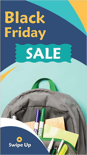 Black Friday sale on school supplies Facebook story design