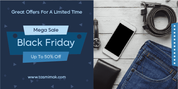 Black Friday sale twitter post design template