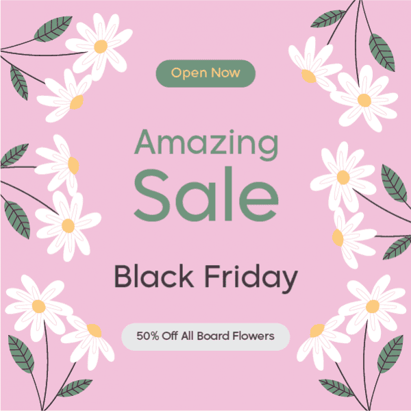 Black Friday editable floral Instagram post template