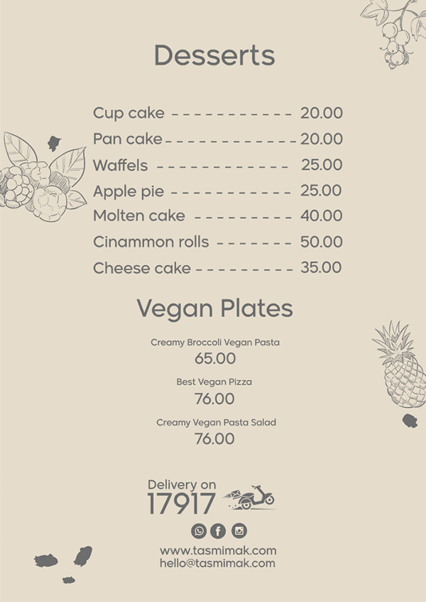 Simple menu design template easy editable