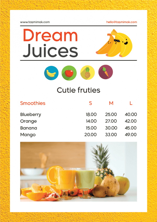 journey juice menu