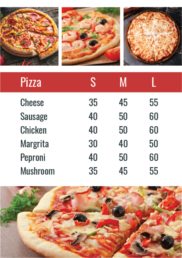 Italian restaurant food menu vector design 