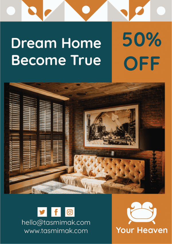 Furniture shop poster design | Home decor posters