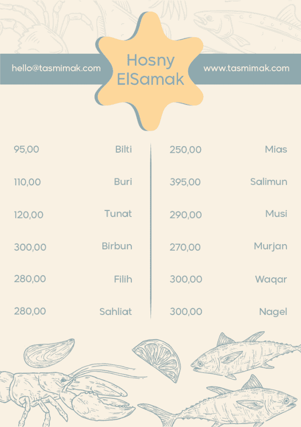  Fish restaurant Menu with fish background vector