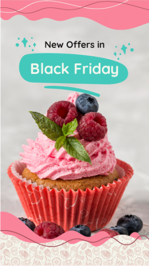 Black Friday offers on dessert Instagram story template 