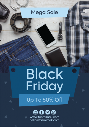 Black Friday fashion sale poster with creative background