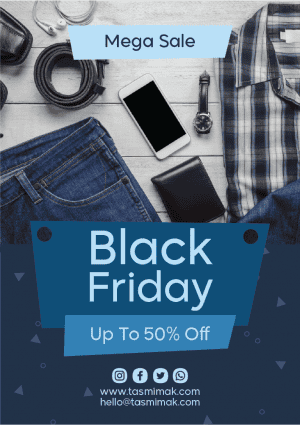 Black Friday fashion sale poster with creative background