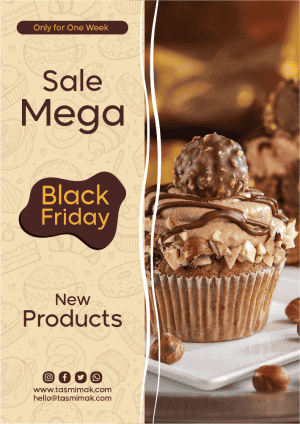  Black Friday dessert poster design with creative background