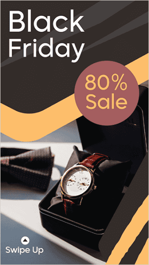 Black Friday sale Instagram story with hand watch mockup