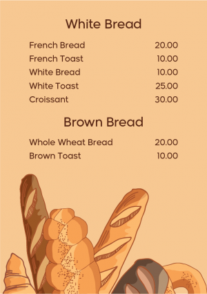 Bakery products |  breakfast menu template