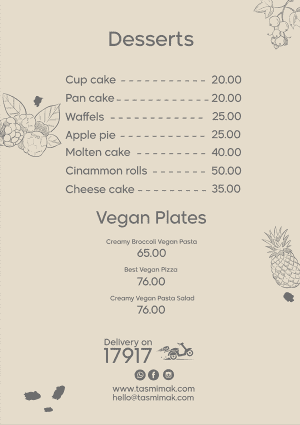 Simple menu design template easy editable