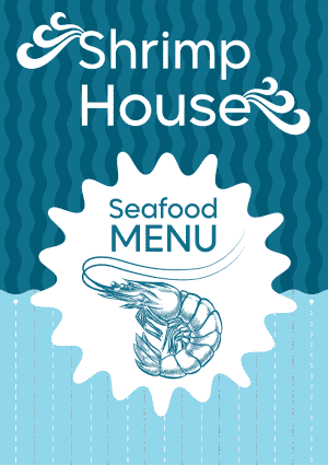 Seafood restaurant menu template with fish | shrimp vector