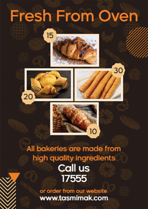 Bakery flyer templates with bakery vector background