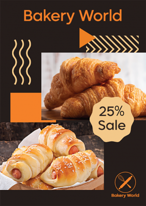 Bakery flyer templates with bakery vector background