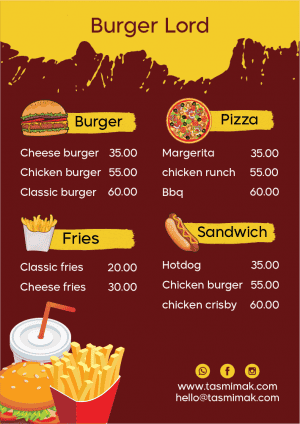 Hamburger | Burger vector menu design with yellow polygons