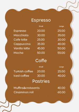 Coffee shop menu design templates | mockup menu coffee