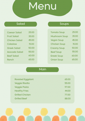 Vegetarian | Vegan restaurant food menu template vectors