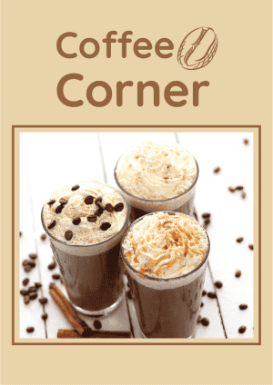 Coffee shop menu list with price |  cafe menu template