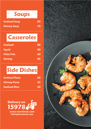 Restaurant Menu PSD Template | Example of Seafood Menu