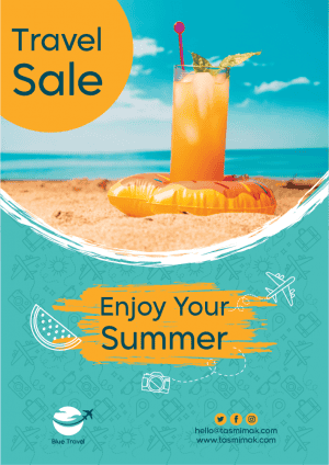 Summer holiday poster template |  vacation poster template