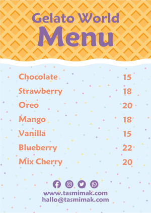 Menu ice cream | Ice cream menu vector