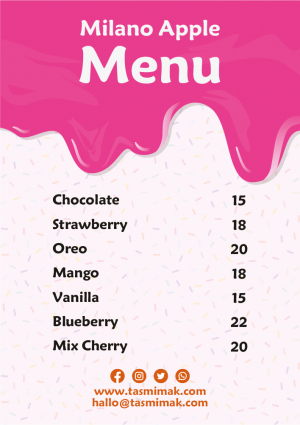 Ice cream menu list |  Ice cream menu card