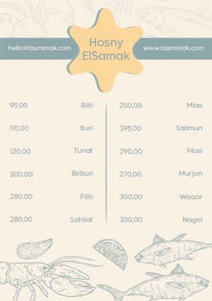  Fish restaurant Menu with fish background vector