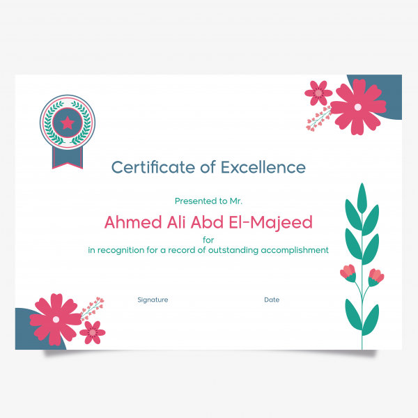 Thank You Certificate | Certificate Of Appreciation With Roses