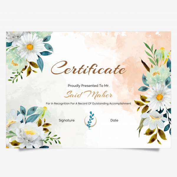 Certificate Of Recognition With Honors Design Template