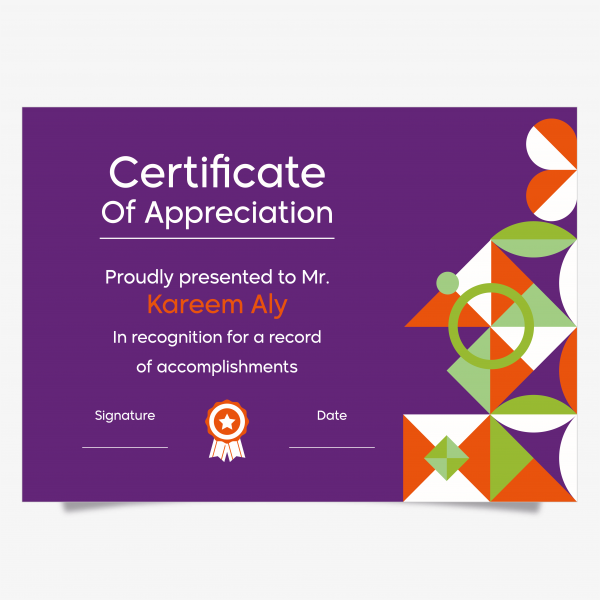 Appreciation Certificate Mockup