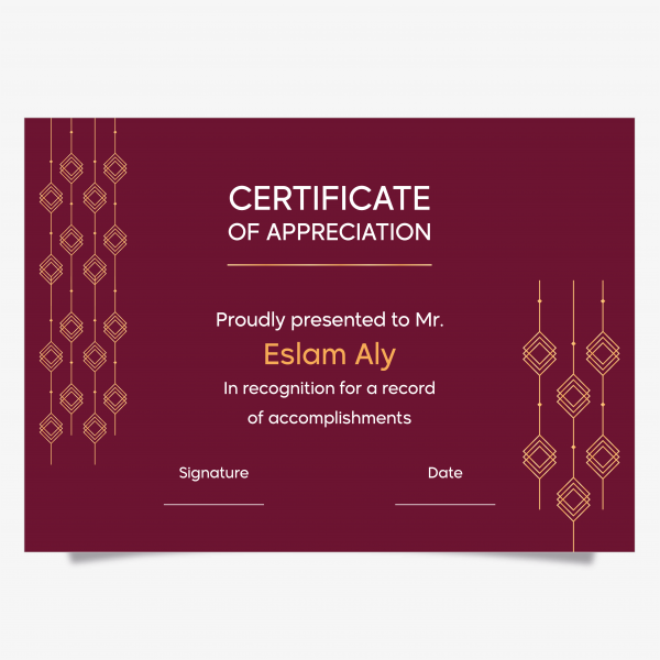 Certificate Of Appreciation Online Template 