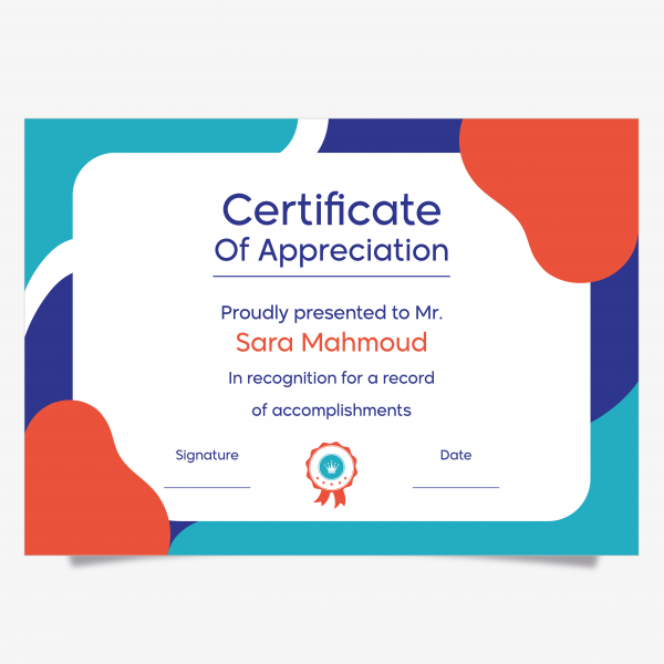 Modern Colorful Certificate Template Design 