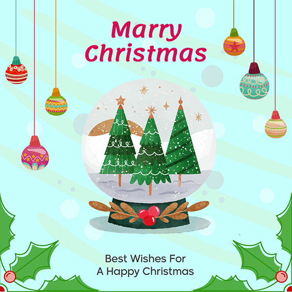 Christmas Greeting Social Media Post Template Online