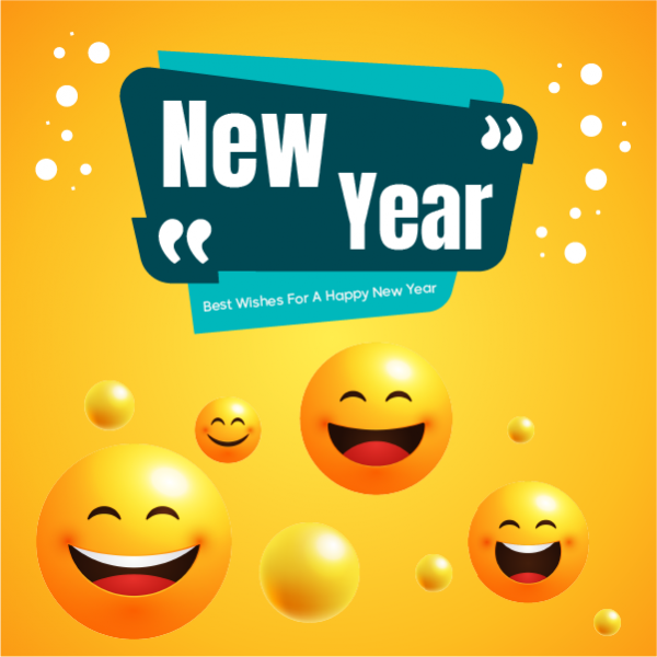 New Year&#039;s Interactive Post With Social Media Emoji