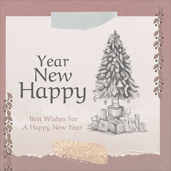 Christmas And New Year Greeting Instagram Post Template