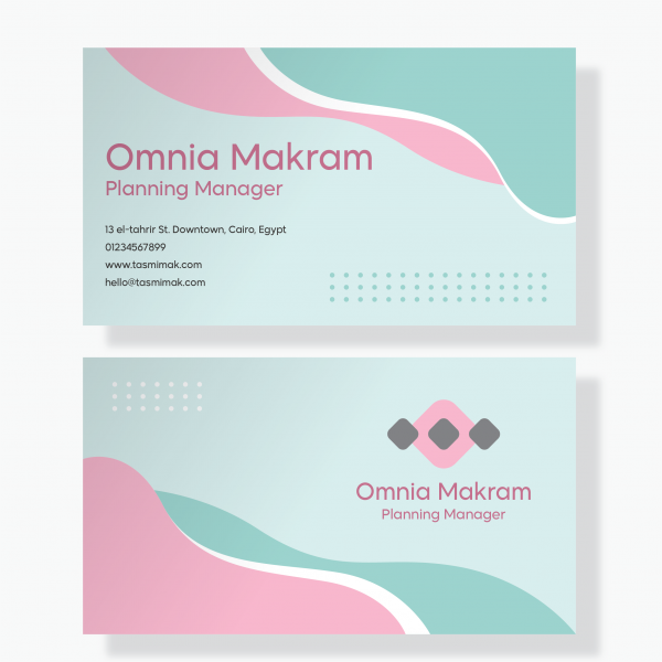 Business Card Design With Light Turquoise Color Theme