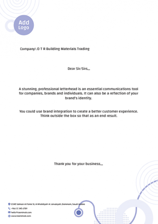 Letterhead Mockup | Letterhead Format Editable