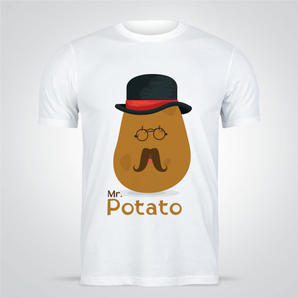 Funny T-shirt design With A Potato Character 