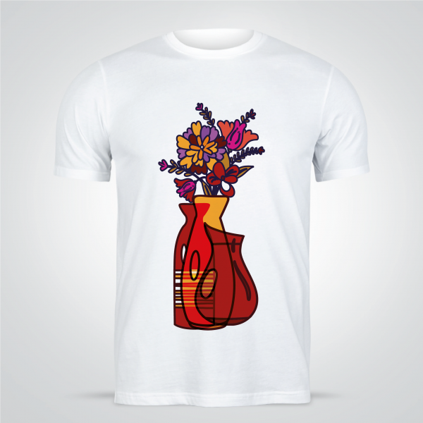 Flower In Vase T-Shirt Design | Unique T Shirt Designs