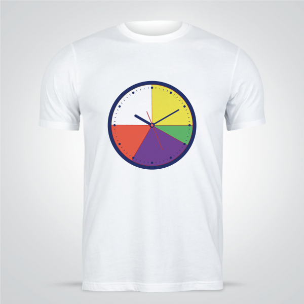 Beautiful Colorful Clock T-shirt Design