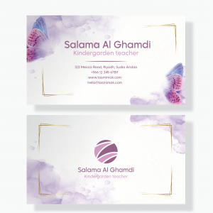 Teacher Business cards Templates Free with Butterfly