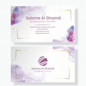 Teacher Business cards Templates with Butterfly