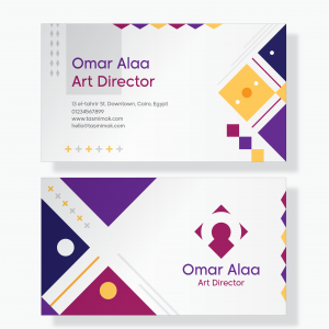 Art Director Business Card Template With Vector Shapes