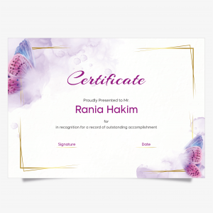Beautiful Certificate Mockup With Butterfly