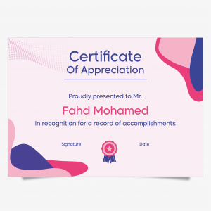 Certificate Of Appreciation PSD Online