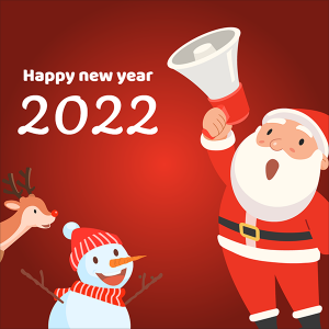 تصميم بوستات السنة الجديدة علي فيسبوك مع صورة كرتون بابا نويل